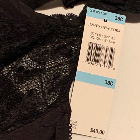 Two NWT Jones New York bras, one lace and one push-up, size 38C. - Picture 2 of 10